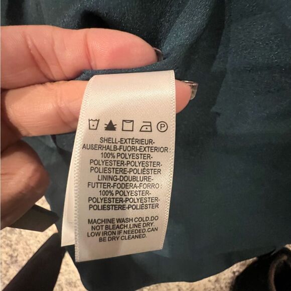 NWT Dress the Population Parker Gown in pine womens size xxs with side slit‎ - Picture 5 of 12